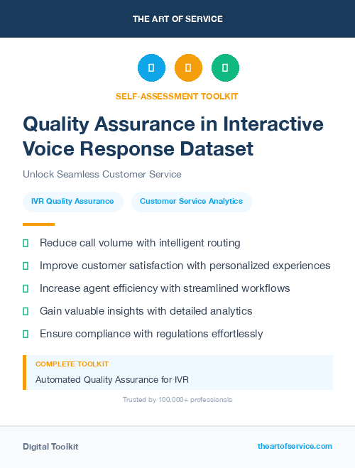 Quality Assurance in Interactive Voice Response Dataset