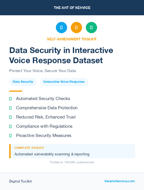 Data Security in Interactive Voice Response Dataset