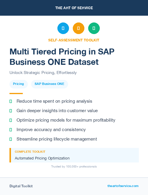 Multi Tiered Pricing in SAP Business ONE Dataset