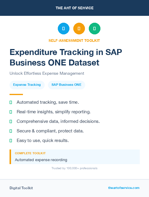 Expenditure Tracking in SAP Business ONE Dataset