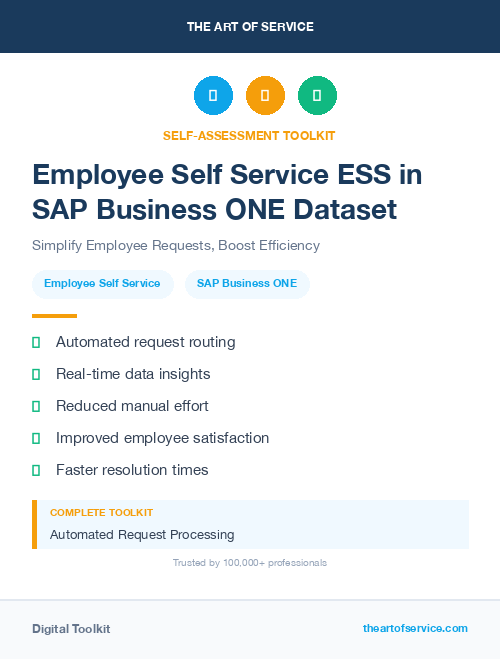 Employee Self Service ESS in SAP Business ONE Dataset