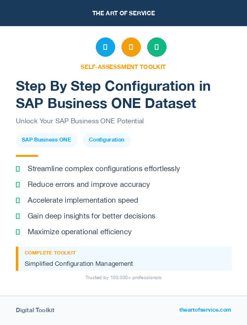 Step By Step Configuration in SAP Business ONE Dataset