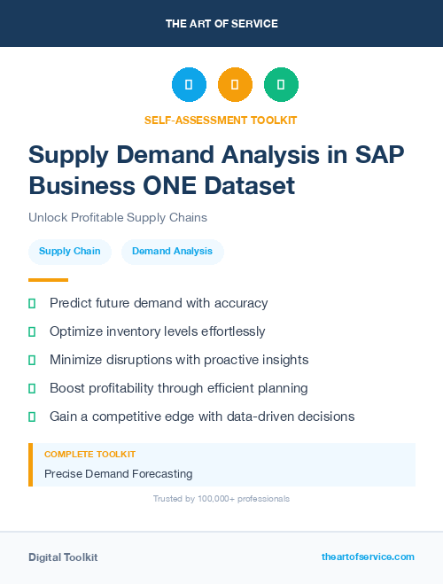 Supply Demand Analysis in SAP Business ONE Dataset