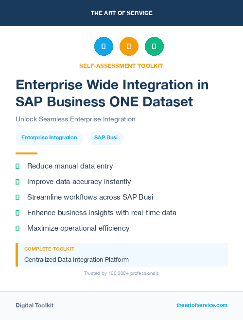 Enterprise Wide Integration in SAP Business ONE Dataset