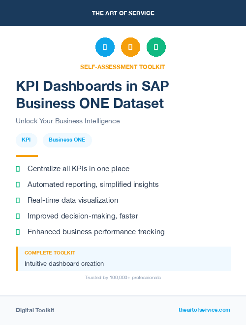 KPI Dashboards in SAP Business ONE Dataset