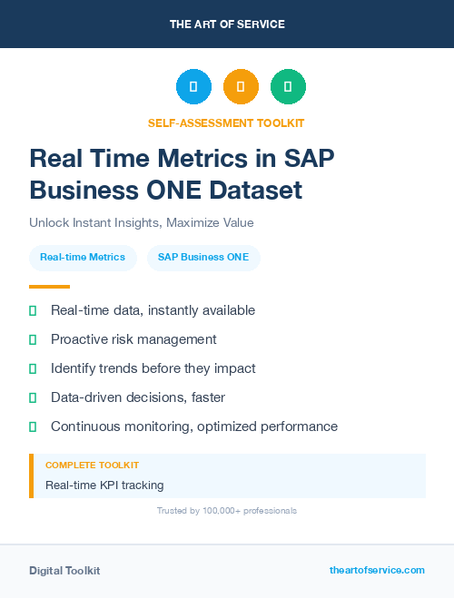 Real Time Metrics in SAP Business ONE Dataset