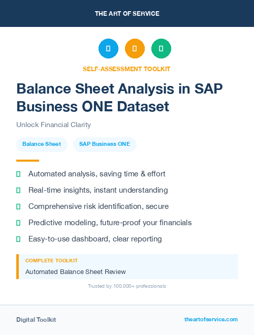 Balance Sheet Analysis in SAP Business ONE Dataset