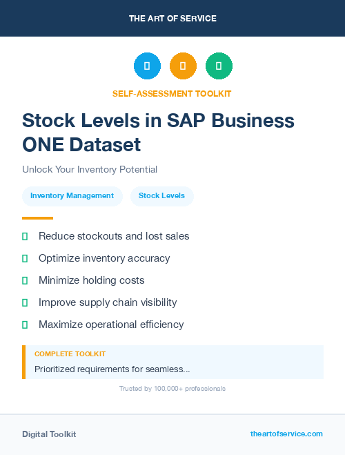 Stock Levels in SAP Business ONE Dataset