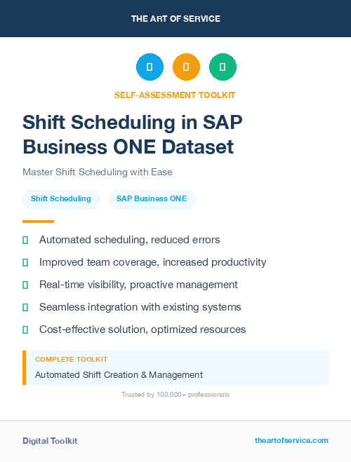 Shift Scheduling in SAP Business ONE Dataset