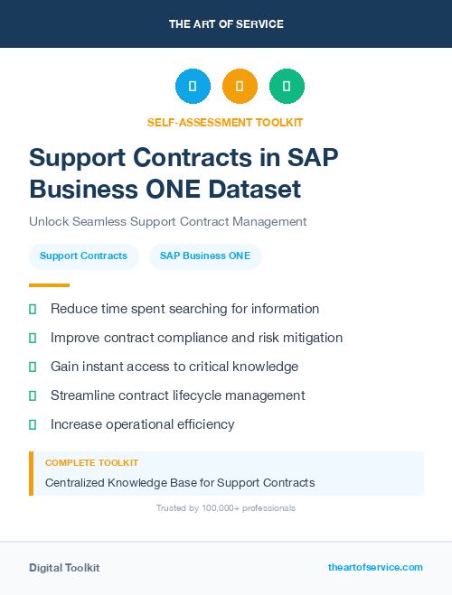 Support Contracts in SAP Business ONE Dataset
