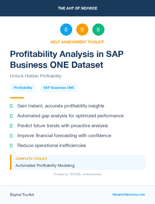 Profitability Analysis in SAP Business ONE Dataset