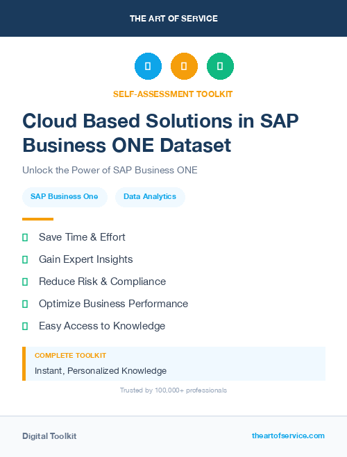 Cloud Based Solutions in SAP Business ONE Dataset