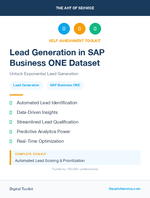 Lead Generation in SAP Business ONE Dataset