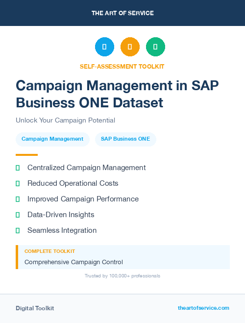 Campaign Management in SAP Business ONE Dataset