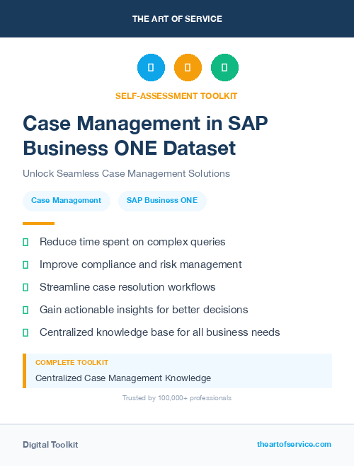 Case Management in SAP Business ONE Dataset