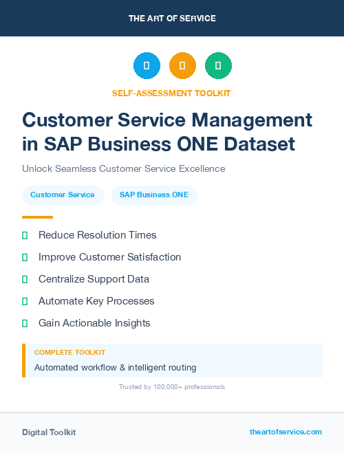 Customer Service Management in SAP Business ONE Dataset
