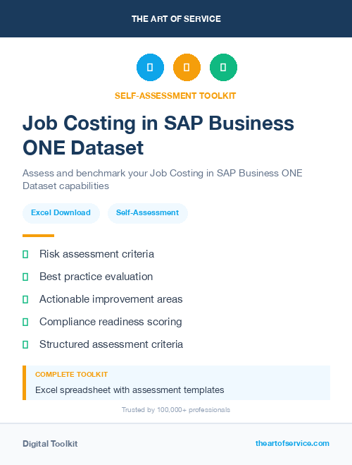 Job Costing in SAP Business ONE Dataset