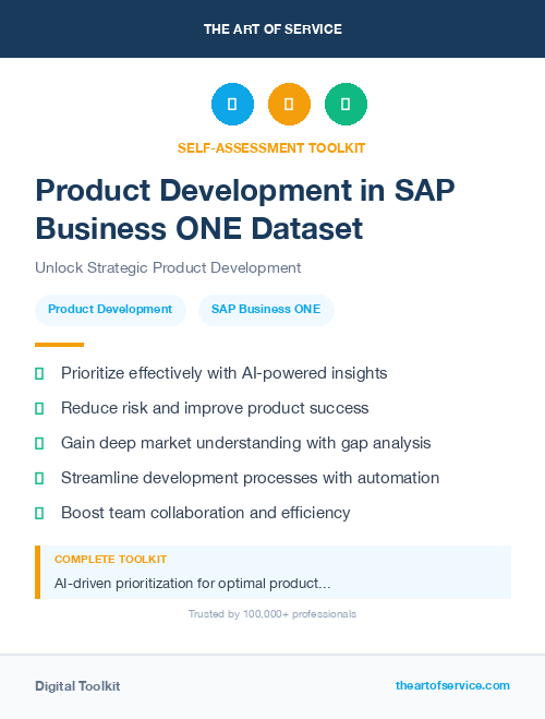 Product Development in SAP Business ONE Dataset