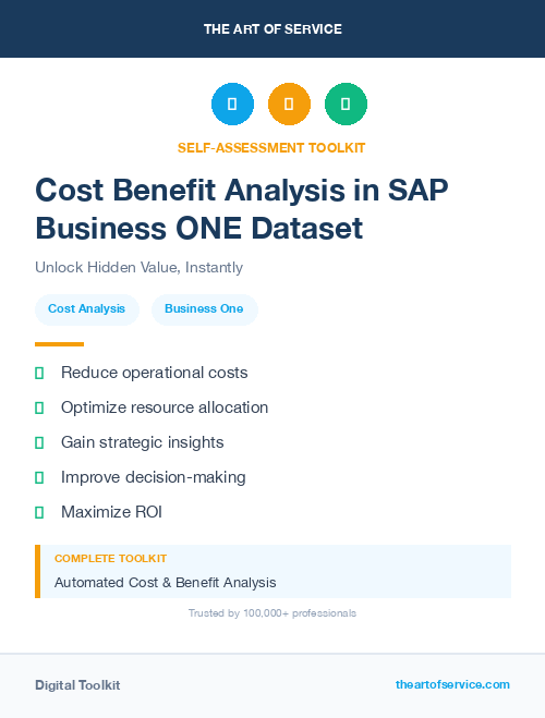 Cost Benefit Analysis in SAP Business ONE Dataset