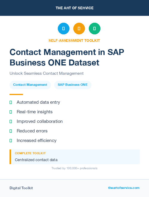 Contact Management in SAP Business ONE Dataset