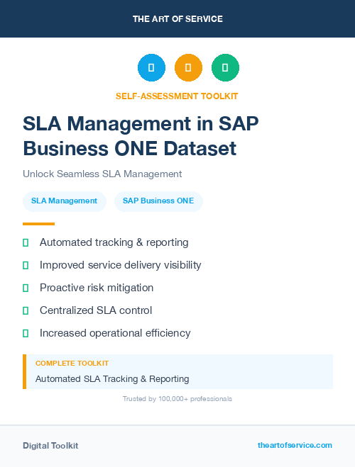 SLA Management in SAP Business ONE Dataset