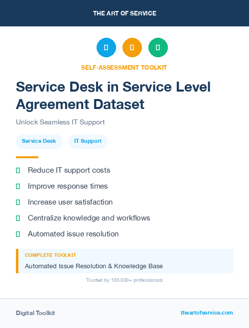 Service Desk in Service Level Agreement Dataset