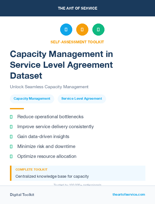 Capacity Management in Service Level Agreement Dataset