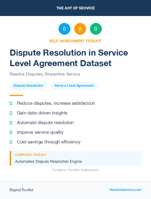 Dispute Resolution in Service Level Agreement Dataset
