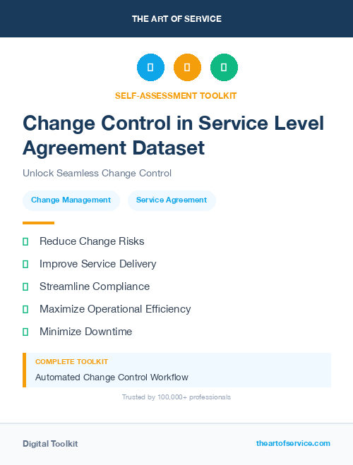 Change Control in Service Level Agreement Dataset