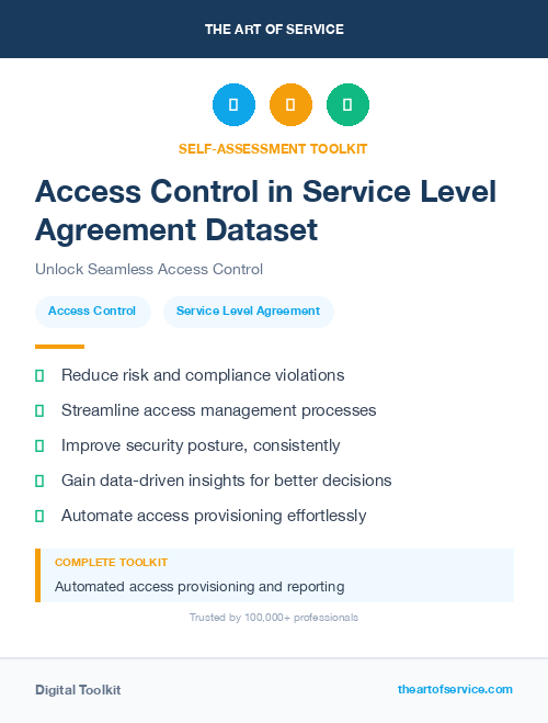 Access Control in Service Level Agreement Dataset