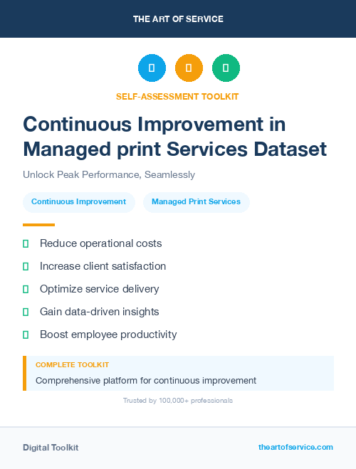 Continuous Improvement in Managed print Services Dataset