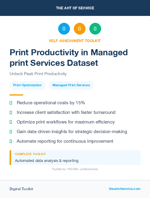 Print Productivity in Managed print Services Dataset