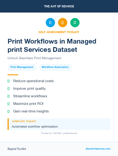 Print Workflows in Managed print Services Dataset