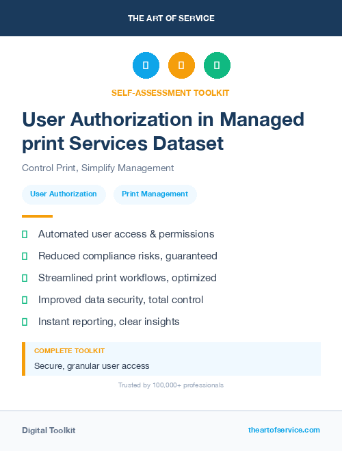 User Authorization in Managed print Services Dataset
