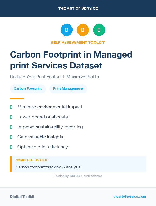Carbon Footprint in Managed print Services Dataset