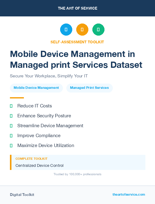 Mobile Device Management in Managed print Services Dataset