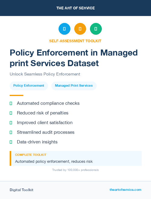 Policy Enforcement in Managed print Services Dataset