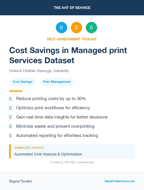 Cost Savings in Managed print Services Dataset