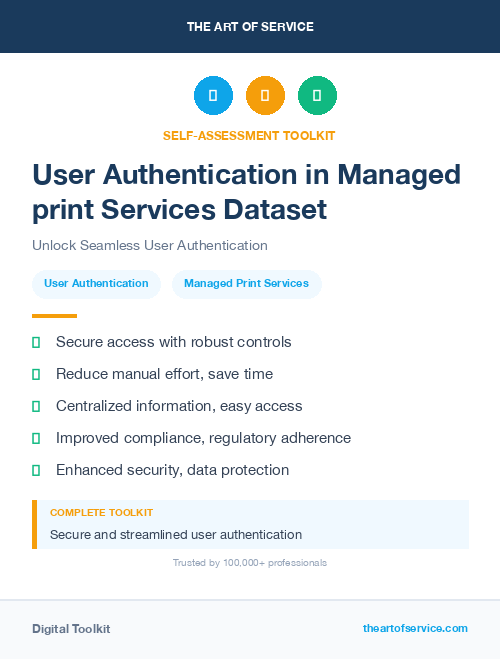 User Authentication in Managed print Services Dataset