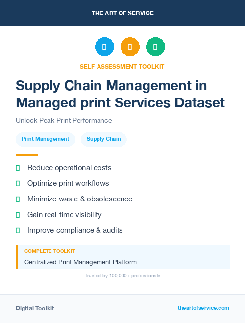 Supply Chain Management in Managed print Services Dataset