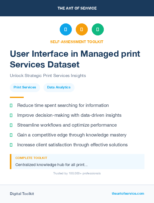 User Interface in Managed print Services Dataset