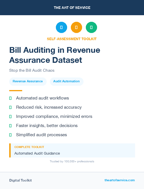 Bill Auditing in Revenue Assurance Dataset