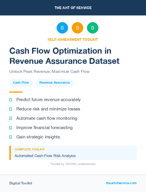 Cash Flow Optimization in Revenue Assurance Dataset