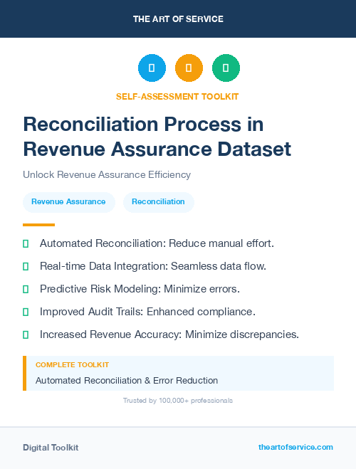 Reconciliation Process in Revenue Assurance Dataset