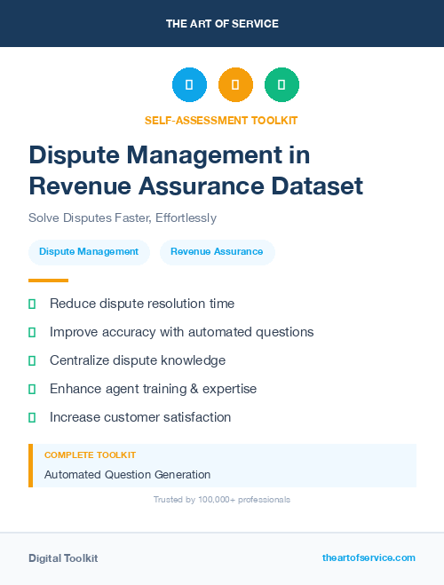 Dispute Management in Revenue Assurance Dataset