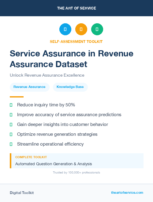 Service Assurance in Revenue Assurance Dataset