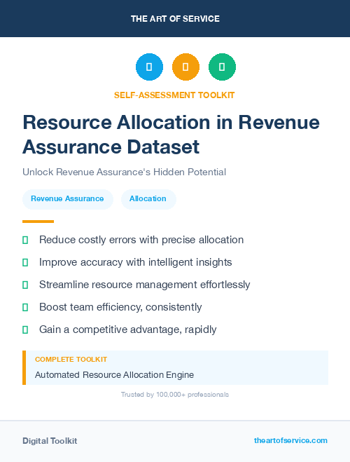 Resource Allocation in Revenue Assurance Dataset