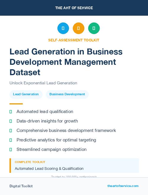 Lead Generation in Business Development Management Dataset