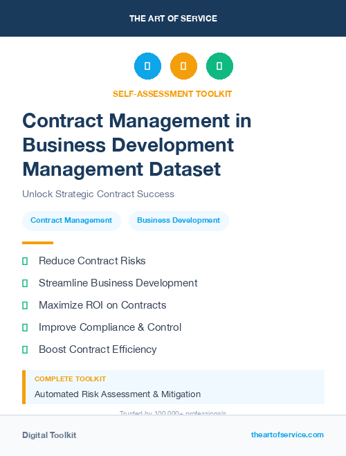 Contract Management in Business Development Management Dataset
