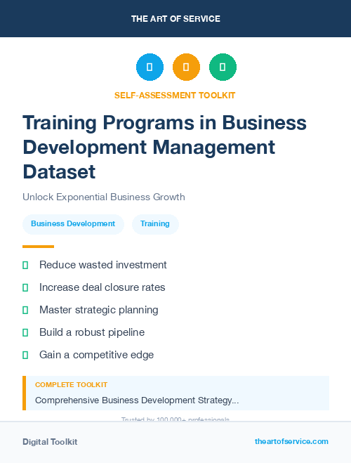 Training Programs in Business Development Management Dataset